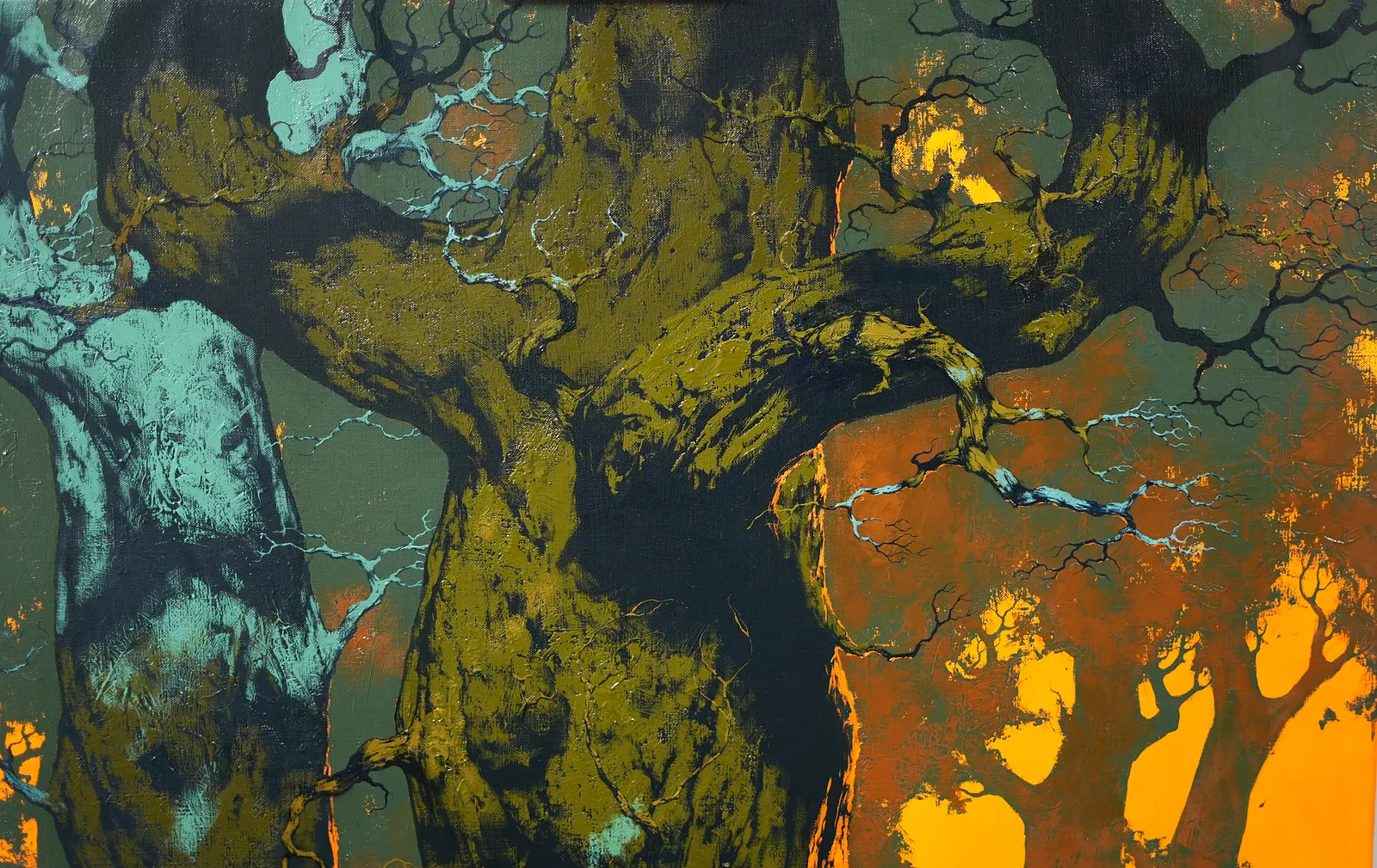 Image of Forest Light   by Artem Rohovyi, size: 100x100, made of Oil, canvas, , Painting medium, from Kharkiv Photo 4 of 5.