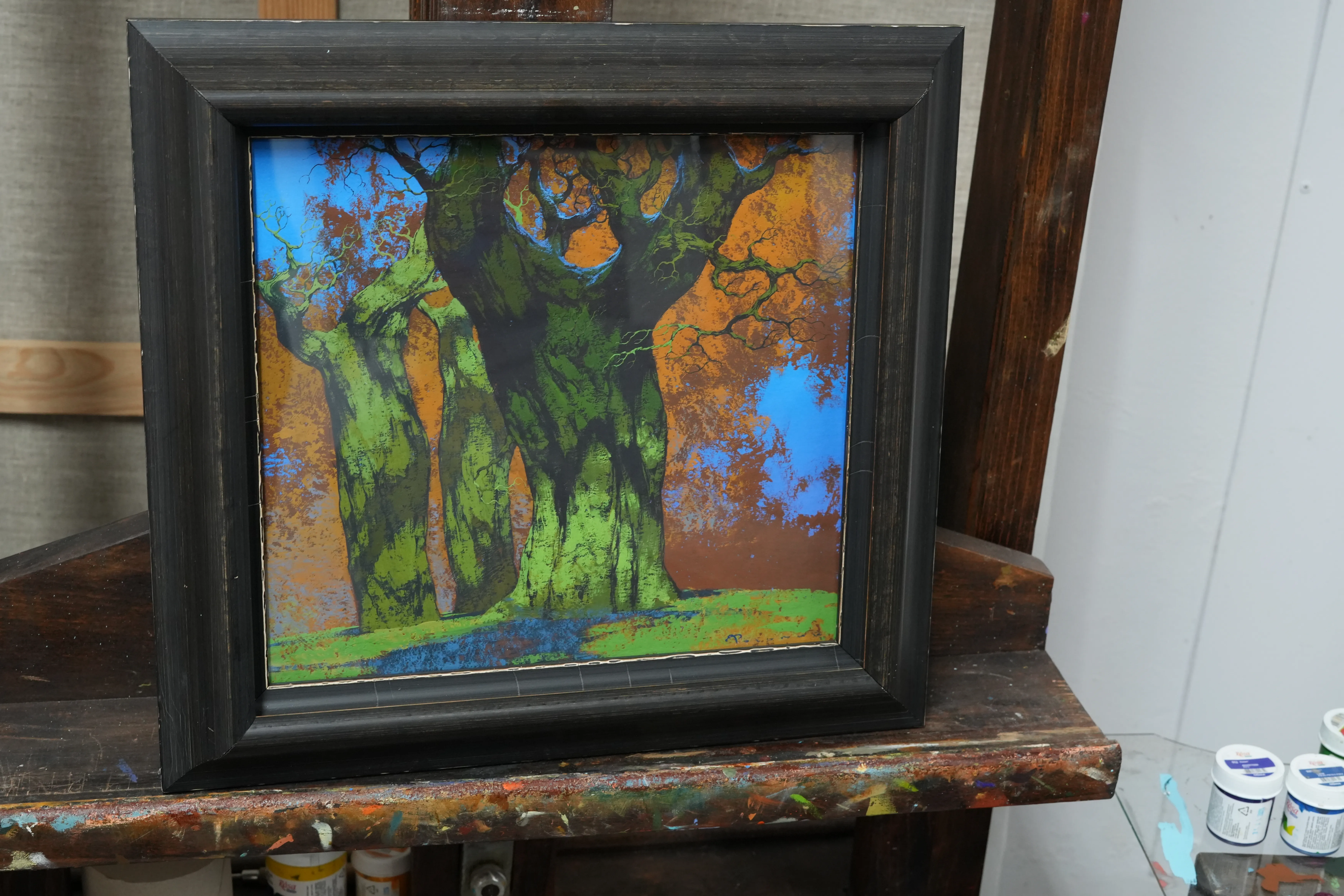 Image of Spring Sensation by Artem Rohovyi, size: 28.5x31.5 cm, made of Gouache, paper, Painting medium, from Kharkiv, Ukraine Photo 2 of 3.